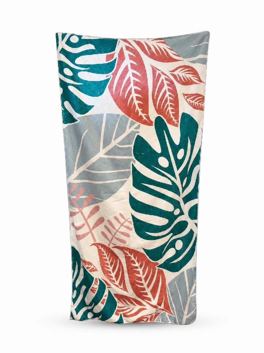 Tropical Leaf Print Beach Towel